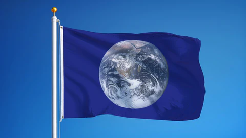 Earth Flag representing shared global action